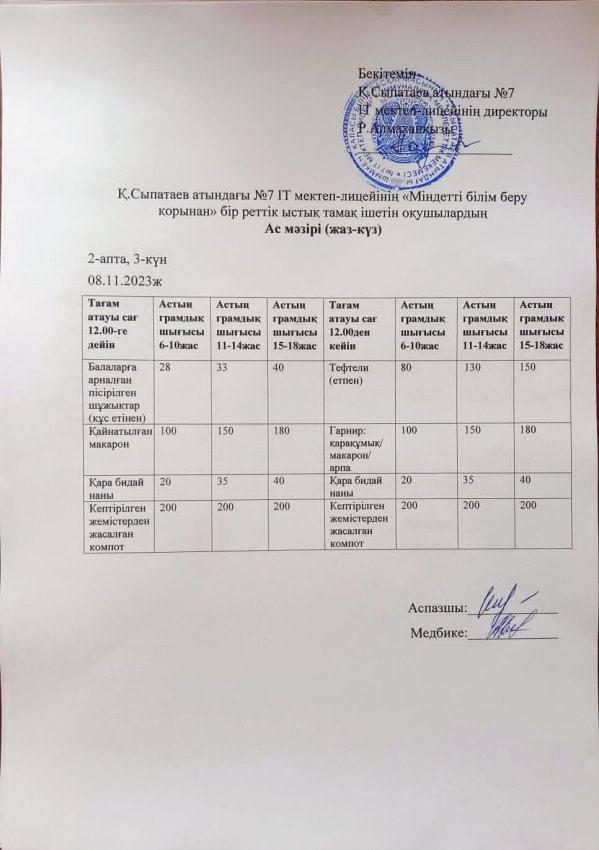 АС МӘЗІРІ  І, ІІ АУЫСЫМ